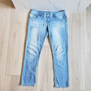 Ariya Jeans Juniors 13 Light Blue Denim Slim Fit Western Embroidered Pocket Pant